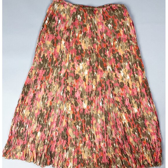 Crinkled Maxi Skirt | Y2K Abstract Splotchy Patterned Flowy Long Skirt - Picture 2 of 5